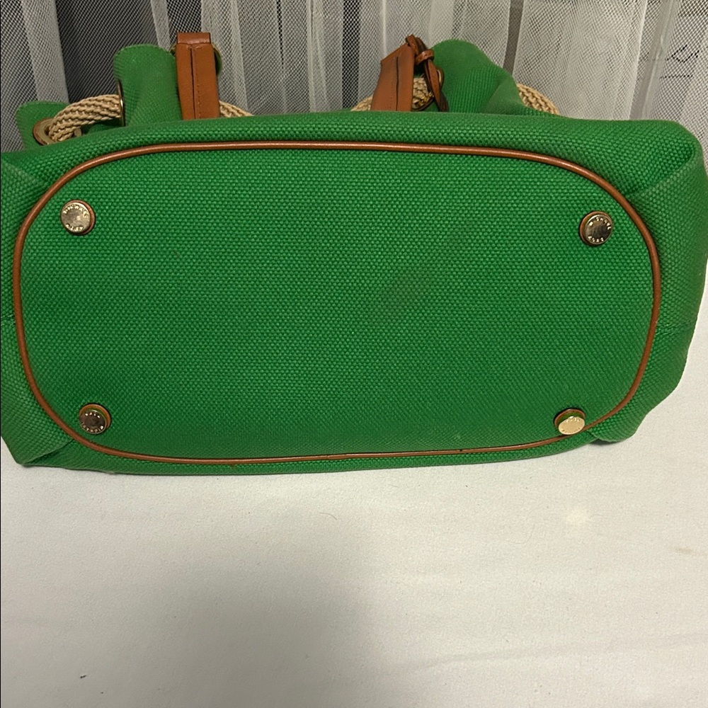New Michael Kors Green Tote Bag with Tan Accents - Picture 8 of 8
